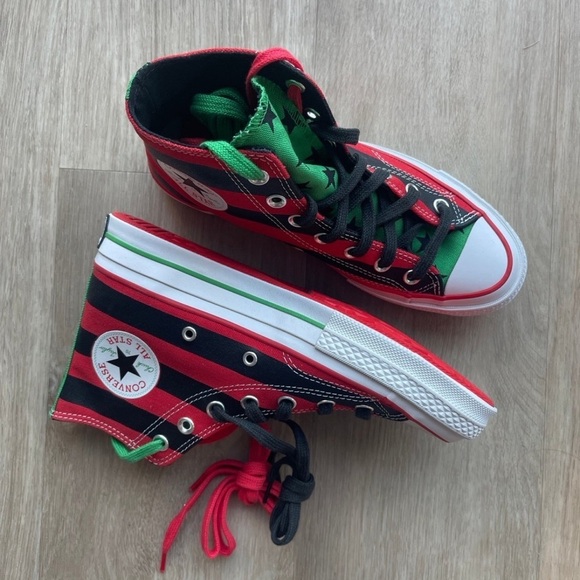 Converse Shoes - Converse x Denim Tears Chuck 70 High Top Black Beauty/Fiery Red